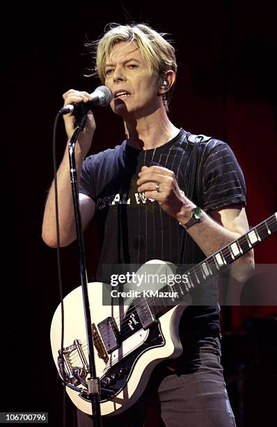 David Bowie during David Bowie Gives Fans a Strong Dose of "A Reality Tour" at Special Poughkeepsie Warm Up Show For His Upcoming World Tour at The...