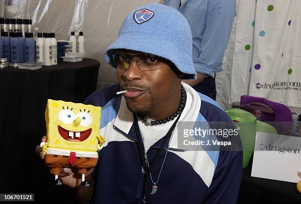 Chris Tucker with Sponge Bob Square Pants during Nickelodeon's 15th Annual Kids Choice Awards - Backstage Creations Talent Retreat Day 2 at Barker...