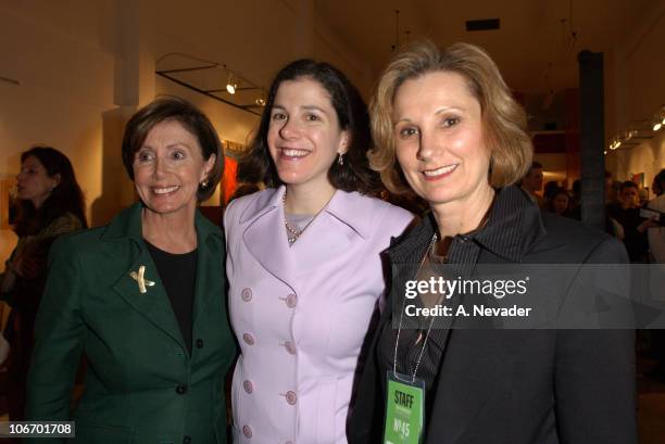 Rep. Nancy Pelosi, , daughter Alexandra Pelosi, director of "Journeys with George," and Roxanne Messina Captor, Director of the San Francisco...