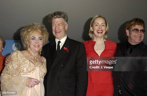 Dame Elizabeth Taylor, David Lynch, Sharon Stone and Sir Elton John
