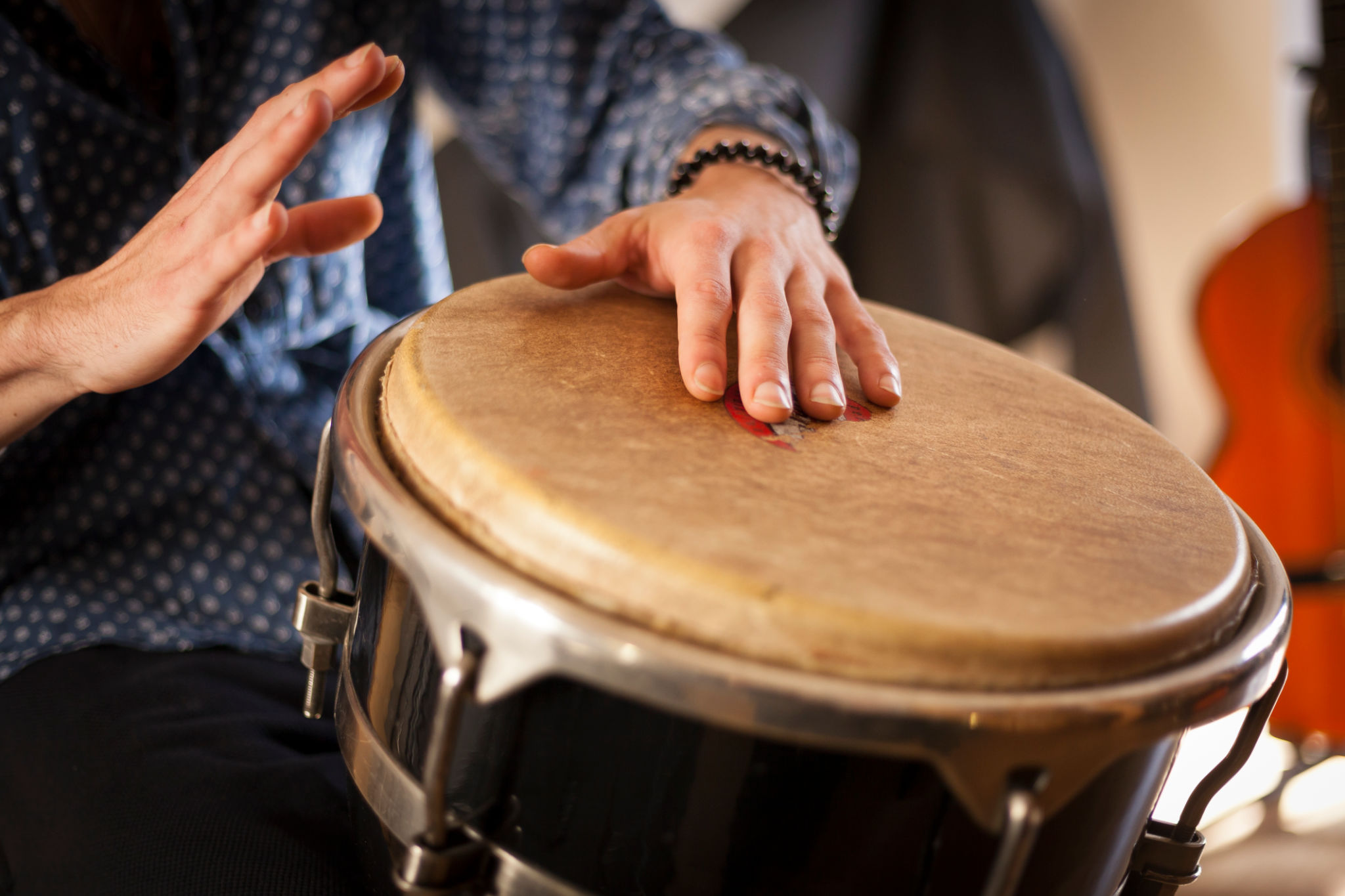 playing darbuka