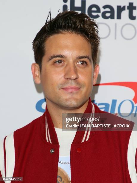 Rapper G-Eazy arrives for the KIIS FM's iHeartRadio Jingle Ball 2018 at the Forum Los Angeles in Inglewood on November 30, 2018. - The tour makes...