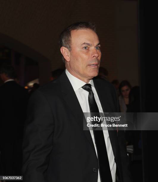 Adam Oates walks the red carpet prior to the 2018 induction ceremony at the Hockey Hall Of Fame on November 12, 2018 in Toronto, Ontario, Canada.