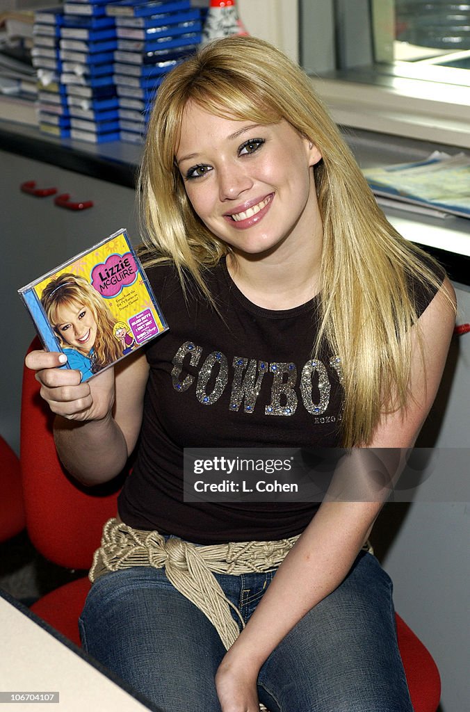 Hilary Duff Visits Rick Dees to Promote Soundtrack of the Disney Channel's "Lizzie McGuire"