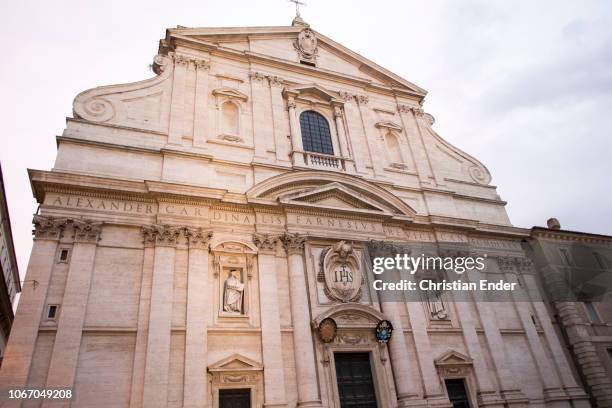 Rome, Italy Facade of the Church of the Gesù is the mother church of the Society of Jesus , a Catholic religious order. The Church of the Gesù is...