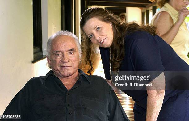 Johnny Cash and June Carter Cash during Johnny Cash and June Carter Cash on the set of CMT INSIDE FAME at their home in Jamaica. At Cinnamon Hill in...