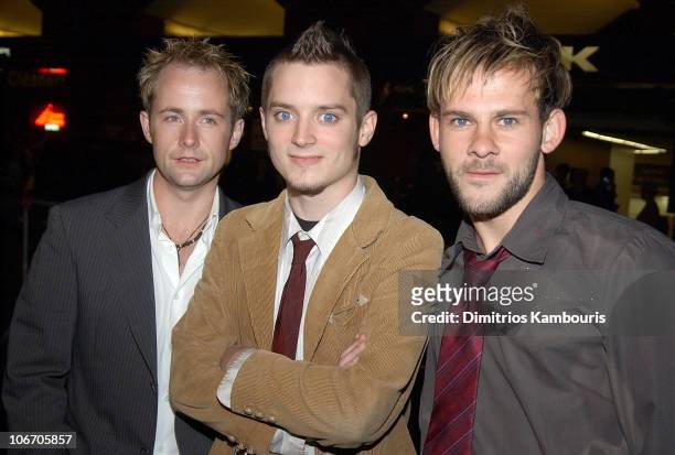 Billy Boyd, Elijah Wood and Dominic Monaghan during 1st Annual LAByrinth Theater Company Celebrity Charades Benefit presented by Gotham and LA...