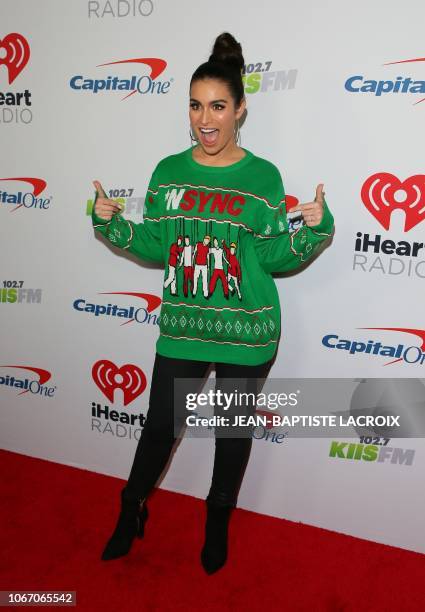 Bachelor TV reality show contestant Ashley Iaconetti arrives for the KIIS FM's iHeartRadio Jingle Ball 2018 at the Forum Los Angeles in Inglewood on...