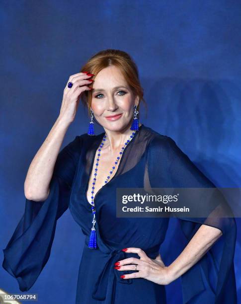 Rowling attends the UK Premiere of "Fantastic Beasts: The Crimes Of Grindelwald" at Cineworld Leicester Square on November 13, 2018 in London,...