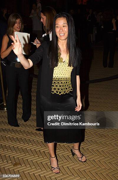 Vera Wang during Mercedes-Benz Fashion Week Spring Collections 2003 - Ralph Lauren Show - Arrivals at The Cooper-Hewitt National Design Museum in New...