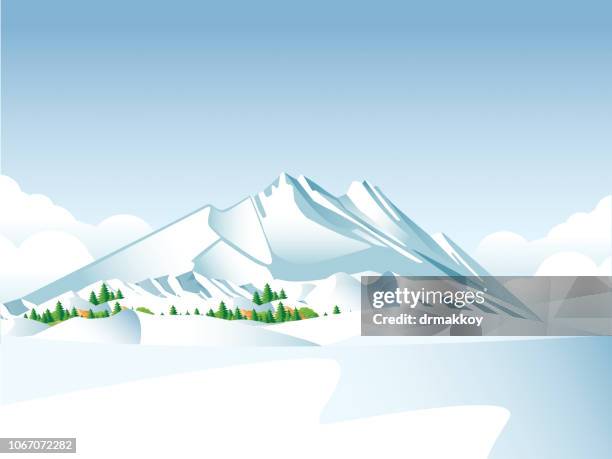 mountain - ontario winter stock illustrations