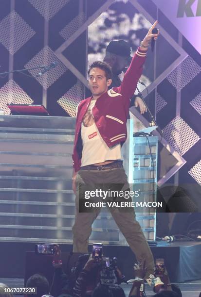 Rapper G-Eazy performs onstage during the KIIS FM's iHeartRadio Jingle Ball 2018 at the Forum Los Angeles in Inglewood on November 30, 2018. - The...