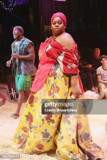 Alex Newell as "Asaka" in the Tony Winning hit musical "Once on This Island" on Broadway at The Circle in the Square Theatre on November 30, 2018 in...