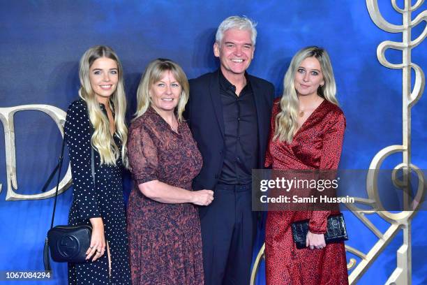 Phillip Schofield, Stephanie Lowe, Ruby Lowe and Molly Lowe attend the UK Premiere of "Fantastic Beasts: The Crimes Of Grindelwald" at Cineworld...