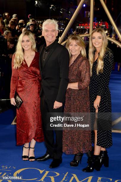 Phillip Schofield , Stephanie Lowe, Molly Lowe and Ruby Lowe attend 'Fantastic Beasts: The Crimes Of Grindelwald' UK Premiere at Cineworld Leicester...