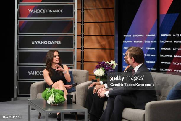 Yahoo Finance's Seana Smith moderates a conversation with Rep. Emanuel Cleaver and Rep. Eric Swalwell during the Yahoo Finance All Markets Summit:...
