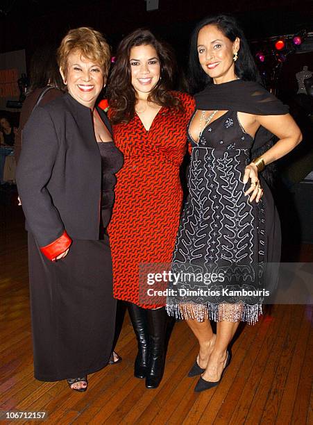 Lupe Ontiveros, America Ferrera and Sonia Braga during HBO Films/Newmarket Films "Real Women Have Curves" Premiere - After-Party - New York at B.B....