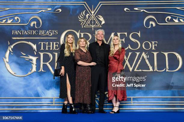 Ruby Lowe, Stephanie Lowe, Phillip Schofield and Molly Lowe attend the UK Premiere of "Fantastic Beasts: The Crimes Of Grindelwald" at Cineworld...