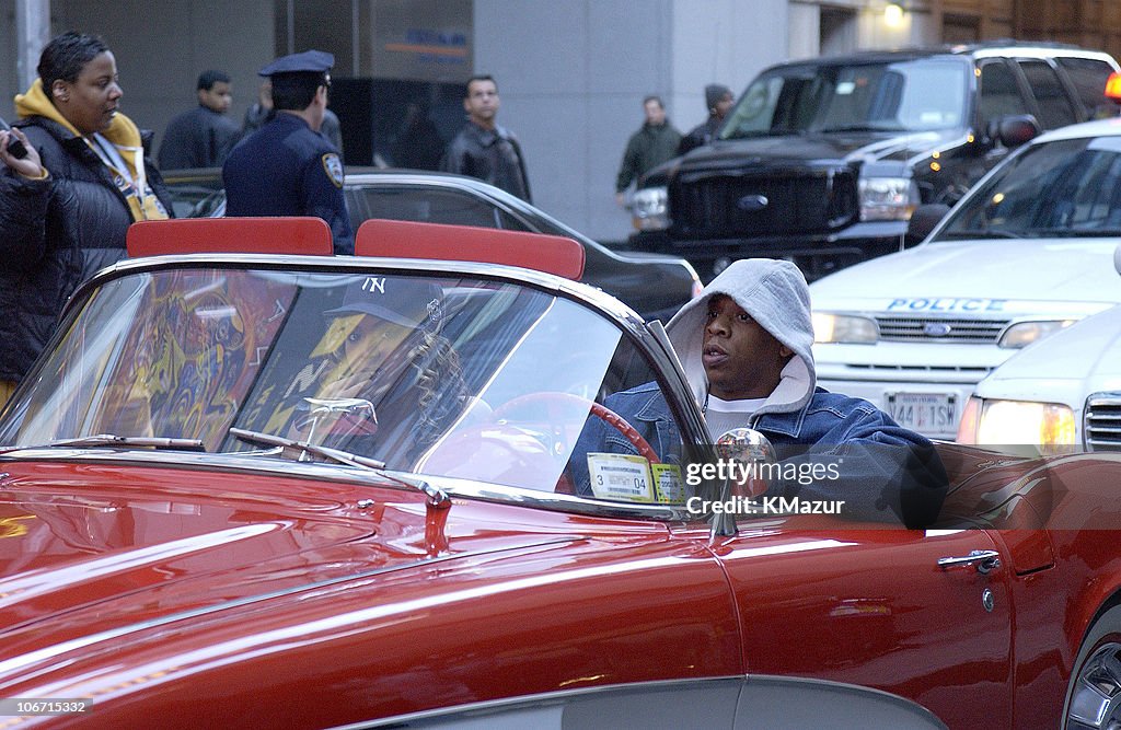 "Spankin' New Music Week" with Jay-Z, Beyonce Knowles and Solange Knowles on MTV's "TRL" - November 21, 2002