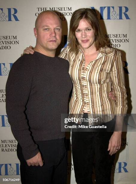 Michael Chiklis and Catherine Dent during Museum Seminar: "Going Behind 'The Shield'" - FX Cable Network's First Original Series at The Museum of...