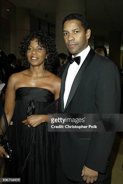 Denzel Washington and wife Pauletta during The 17th Annual American Cinematheque Award Honoring Denzel Washington - Arivals and Press Room at Beverly...