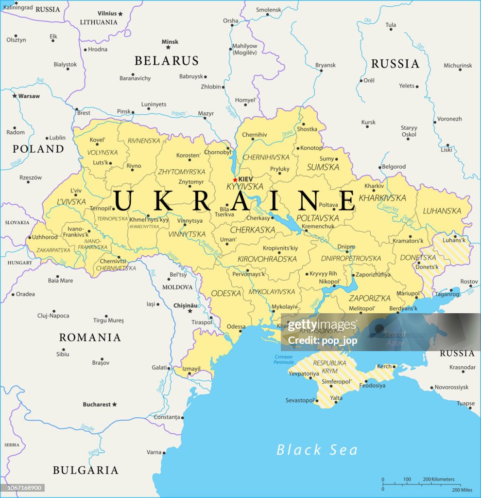 Karte von Ukraine - Vektor