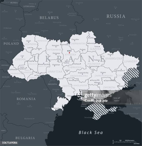 19 - ukraine - black gray 10 - kyiv map stock illustrations
