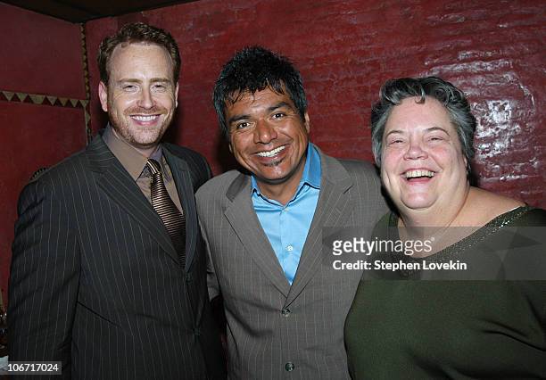 Bob Greenblatt, President of Entertainment, Showtime Networks, George Lopez, and Carolyn Reidy, President of Simon and Schuster Adult Publishing Group