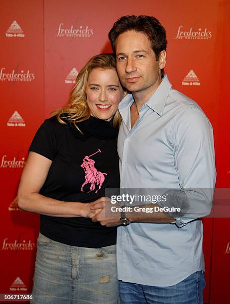 Tea Leoni & David Duchovny during Smashbox Fashion Week Los Angeles - Frederick's of Hollywood Fashion Show Fall 2003 Collection to benefit...