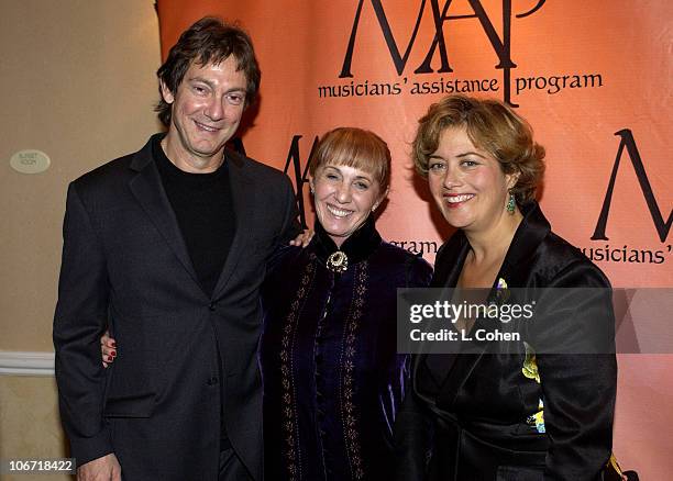 John Branca, Carole Fields and Hilary Rosen during 4th Annual MAP Awards - Musician's Assistance Program Fundraiser and Benefit Performance at...