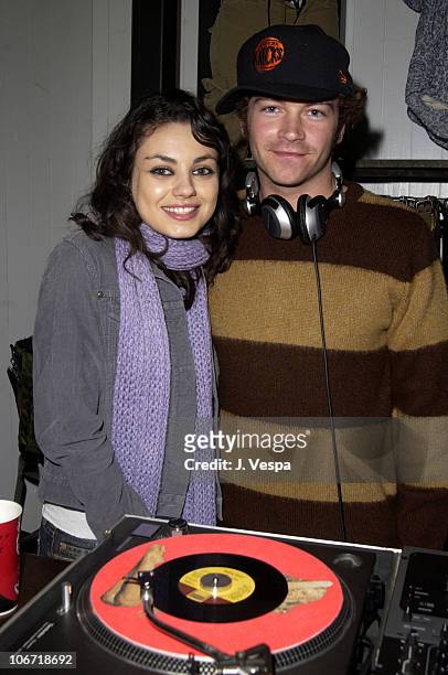 Mila Kunis and Danny Masterson during American Eagle Outfitters Flagship Store Opening to Benefit Jumpstart Sponsored by Blender Magazine at American...