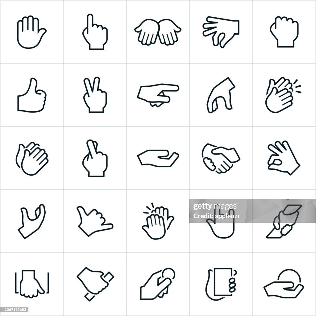 Hand Signals and Gestures Icons