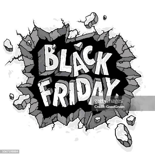 black friday poster - cracked wall stock illustrations