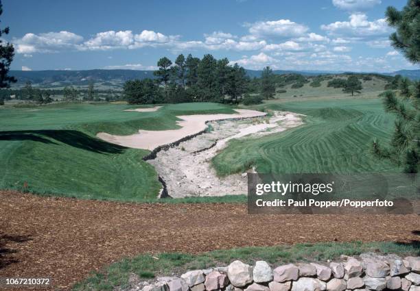 The 2nd hole of the Castle Pines Golf Club in Castle Rock, Colorado, circa 1985.