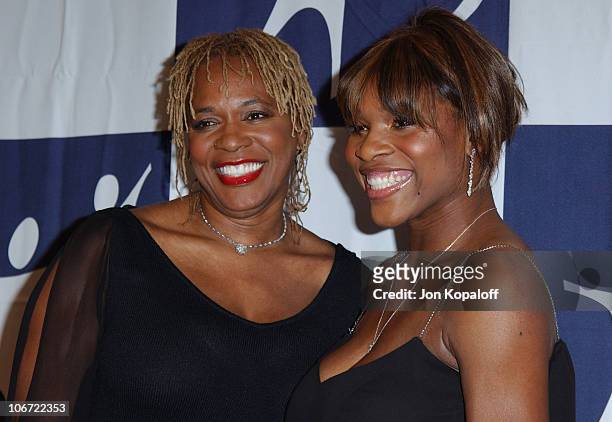 Serena Williams and mom Oracene Price during The 2003 Rising Stars Gala Presented By Big Brothers, Big Sisters Los Angeles at Century Plaza Hotel in...