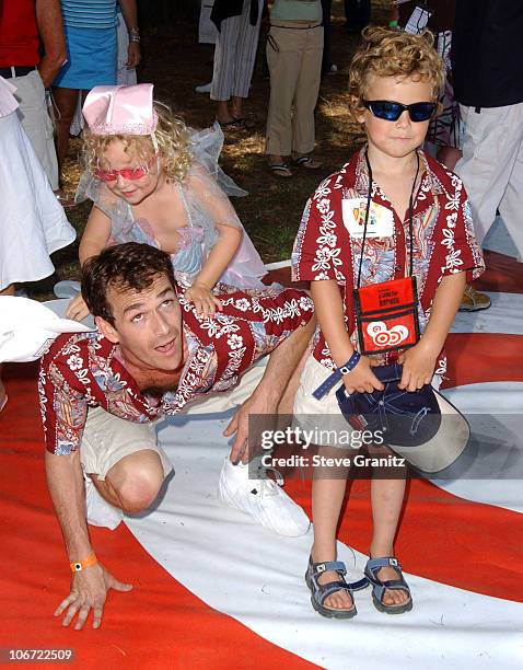 Luke Perry, daughter Sophie and son Jack at the 2004 Target A Time for Heroes Celebrity Carnival to benefit the Elizabeth Glaser Pediatric AIDS...