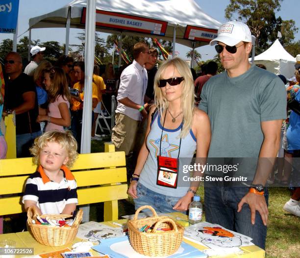 David Boreanaz, wife Jaime Bergman and son Jaden at the 2004 Target A Time for Heroes Celebrity Carnival to benefit the Elizabeth Glaser Pediatric...