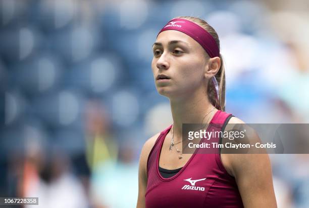 Open Tennis Tournament- Day Six. Aleksandra Krunic of Serbia in action against Madison Keys of the United States in the Women's Singles round three...