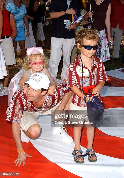 Luke Perry, daughter Sophie and son Jack at the 2004 Target A Time for Heroes Celebrity Carnival to benefit the Elizabeth Glaser Pediatric AIDS...