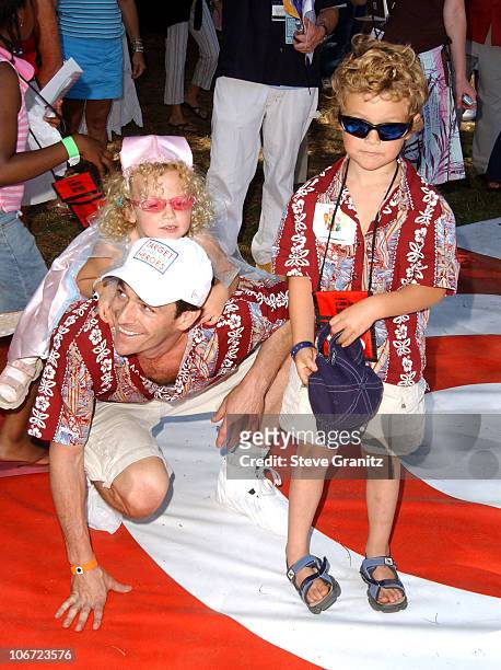Luke Perry, daughter Sophie and son Jack at the 2004 Target A Time for Heroes Celebrity Carnival to benefit the Elizabeth Glaser Pediatric AIDS...