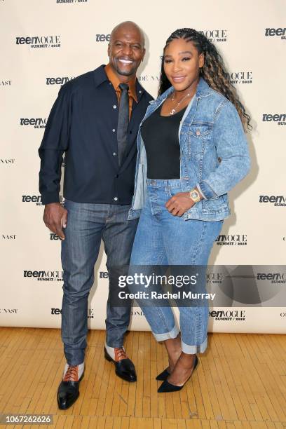 Terry Crews and Serena Williams attend The Teen Vogue Summit 2018 at 72andSunny on December 1, 2018 in Los Angeles, California.
