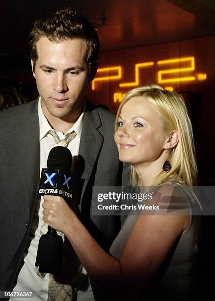 Ryan Reynolds & Geri Halliwell during Playstation 2 Hosts the Movieline Young Hollywood Awards After-Party in Los Angeles, California, United States.