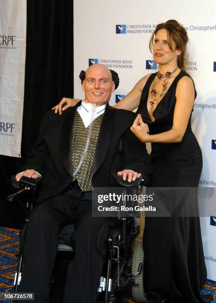 Christopher Reeve and Dana Reeve during 13th Annual "A Magical Evening" Gala Hosted by The Christopher Reeve Paralysis Foundation at Marriot Marquis...