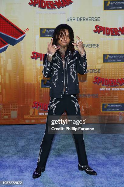 Swae Lee attends the world premiere of Sony Pictures Animation and Marvel's "Spider-Man: Into The Spider-Verse" at Regency Village Theatre on...