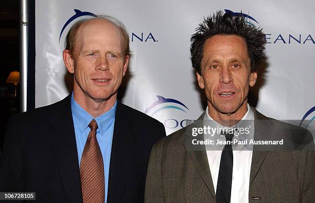 Ron Howard and Brian Grazer during Senator Hillary Rodham Clinton Honored at The 1st Annual Oceana Partners Award Dinner at Century Plaza Hotel in...