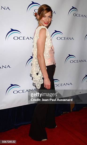 Milla Jovovich during Senator Hillary Rodham Clinton Honored at The 1st Annual Oceana Partners Award Dinner at Century Plaza Hotel in Century City,...