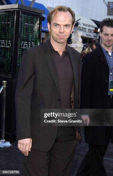Hugo Weaving during "The Matrix Reloaded" Premiere at Mann Village Theatre in Westwood, California, United States.