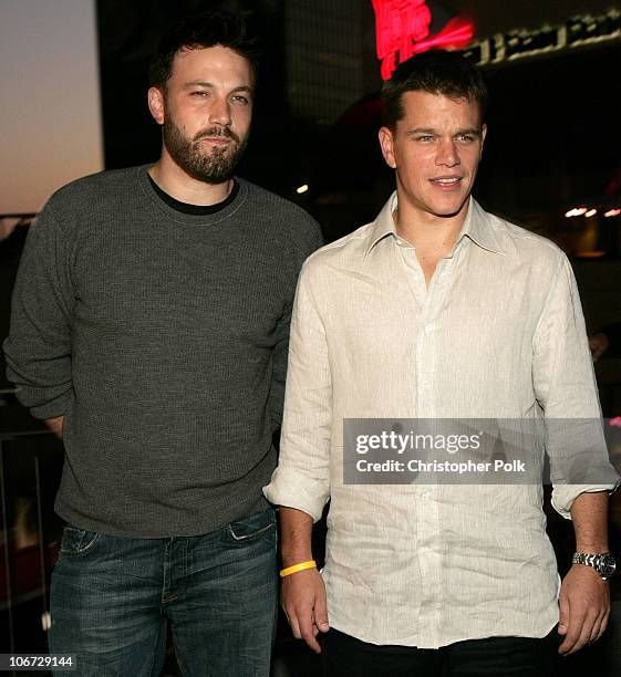 Ben Affleck and Matt Damon during LivePlanet and Miramax Announce the Winners of the Third "Project Greenlight" Contest Presented by HP at The...