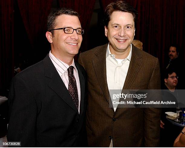 S Jordan Levin and Garth Ancier during The WB Networks 2004 All Star Party - Inside at Hollywood and Highland in Hollywood, California, United States.