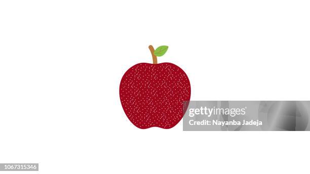apple fruit vector icon - red apple stock illustrations